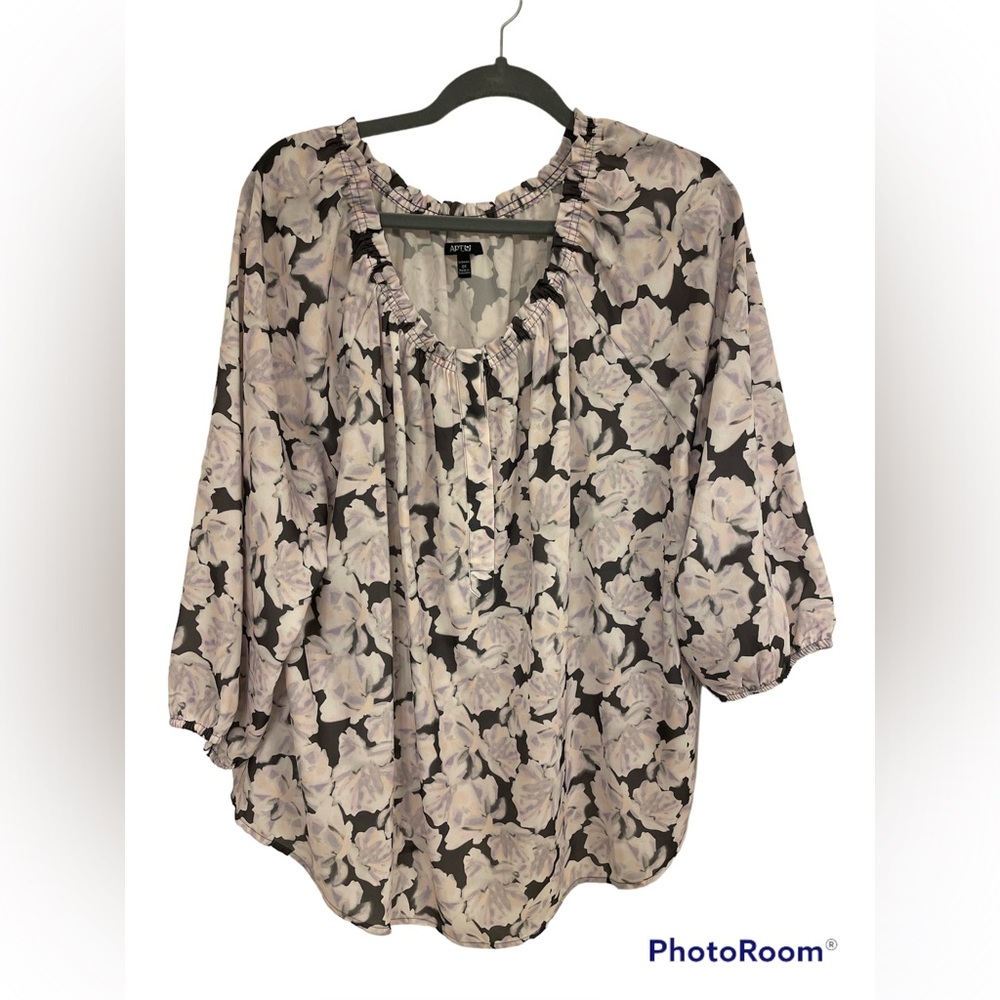 APT.9 2X lilac floral blouse